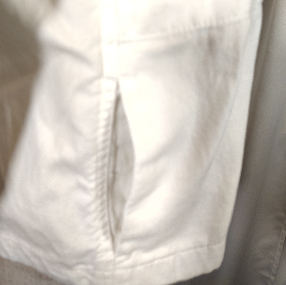 Banana Republic Jean Jacket, Women White Denim, Zip Up, Collar, Pockets, XS - Picture 9 of 12